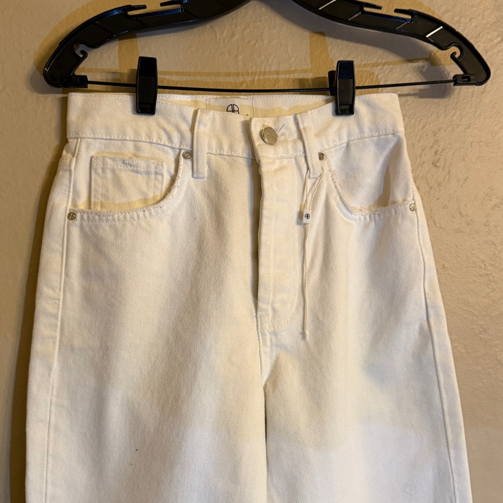 NWT Anine Bing 24 Sonya Jean high rise slim ankle white - Picture 2 of 10
